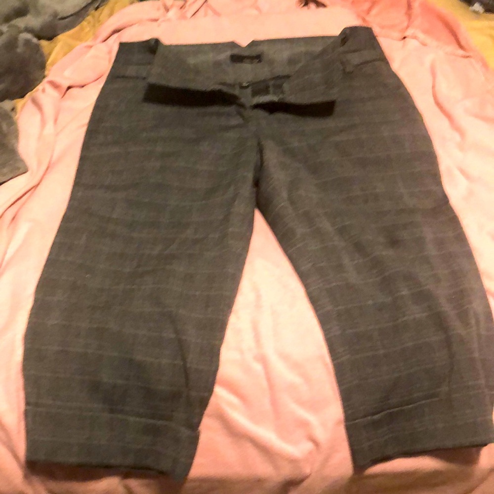 Gray plaid Bermuda shorts